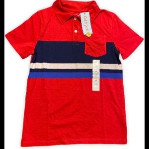 Cat & Jack Boys Striped Knit Polo Shirt
